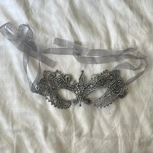 Silver Embroidery Tattoo Masquerade Mask